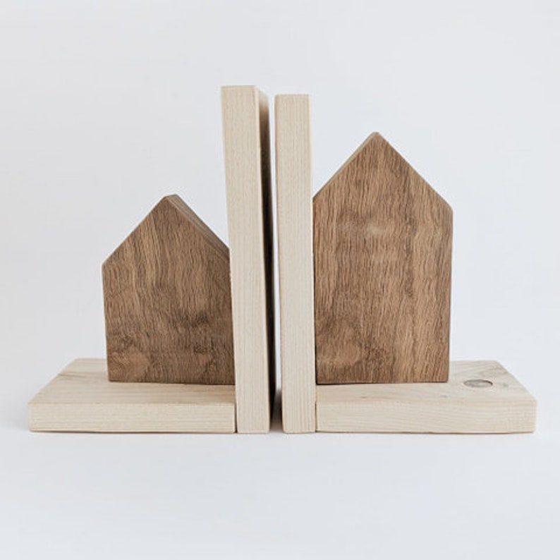 Wood Bookends Wooden Home Decor image 6