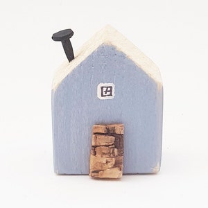 Tiny Wooden House with Floral Decoupage Reverse Tiny Gift