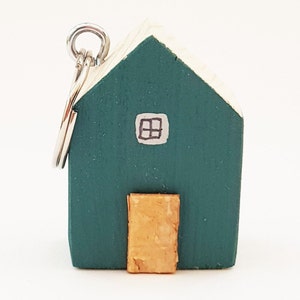 Little Wooden House Keyring Gift for New Home