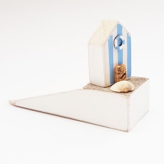 Wood Doorstop With Beach Hut Nautical Decor Nautical Door Etsy