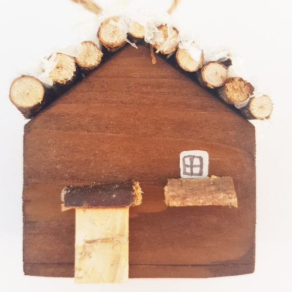 Miniature Log Cabin Tree Decoration Holiday Accessories Etsy