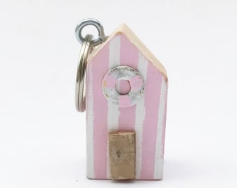 Wooden Key Ring Beach Hut Key Rings for Her