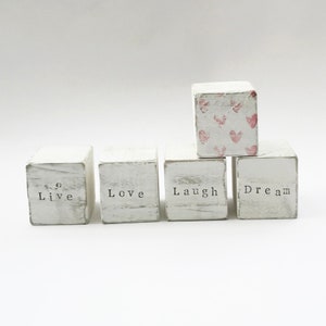 Wooden Word Blocks Home Accessories Valentines Gift for Her