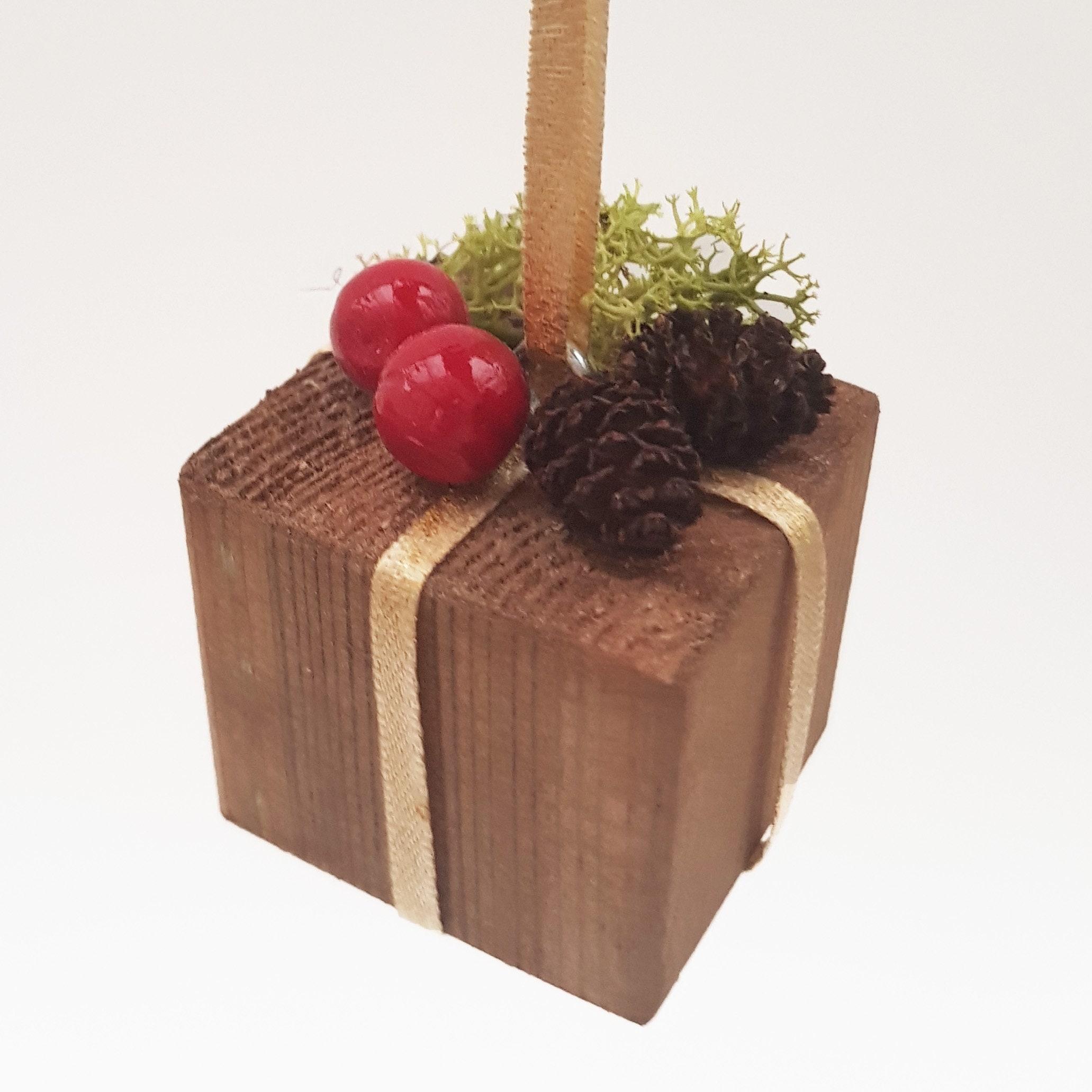 Miniature Present Christmas Tree Ornaments Rustic Holiday - Etsy UK