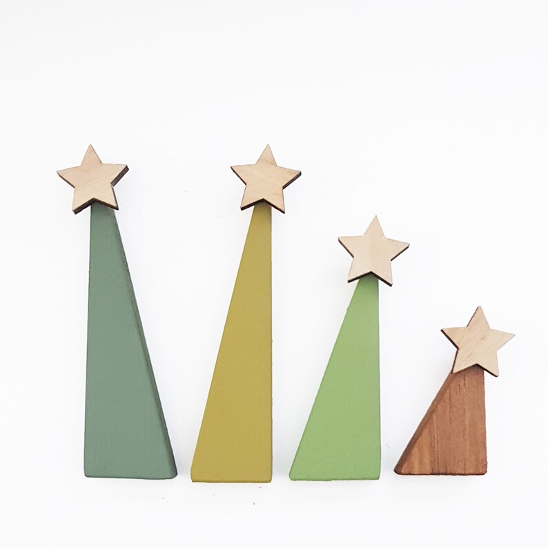 Wooden Christmas Tree Set Made From Pallets Etsy
