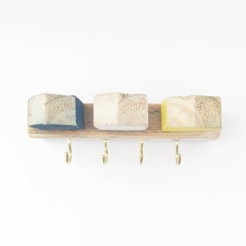 Key Holder for Wall Wooden With Wooden Houses Painted in a Etsy UK