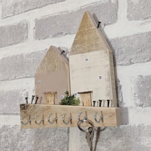 Cottages Key Holder for Wall - Made in a colour of your choice