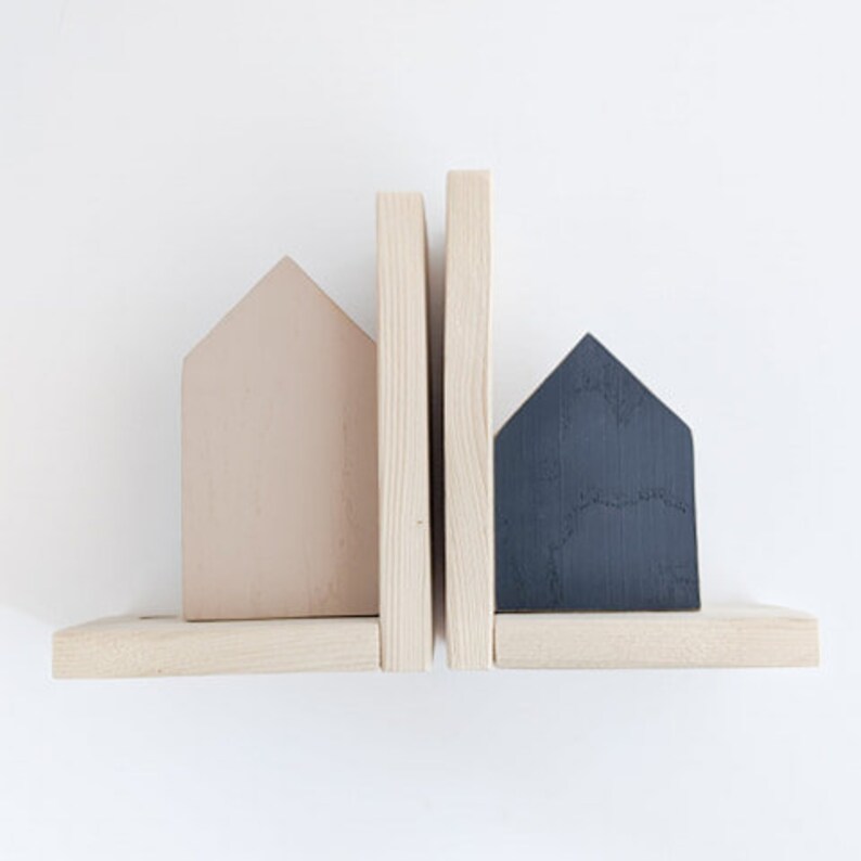 Wood Bookends Wooden Home Decor image 3