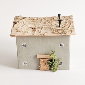 Wood House Ornament For Shelf Country Home Decor Wooden Gifts - Painted in a colour of your choice