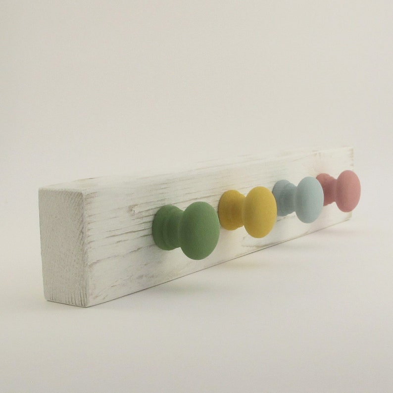 Wall Mounted Wood Hooks Hook Rack Peg Storage Towel Clothes Wooden