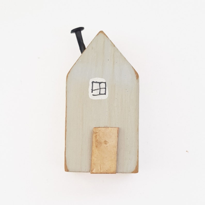 Grey Tiny Wood House Miniature Wooden Houses Tiny Houses Knick Etsy