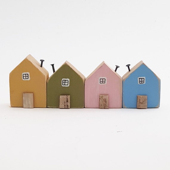 miniature wooden houses