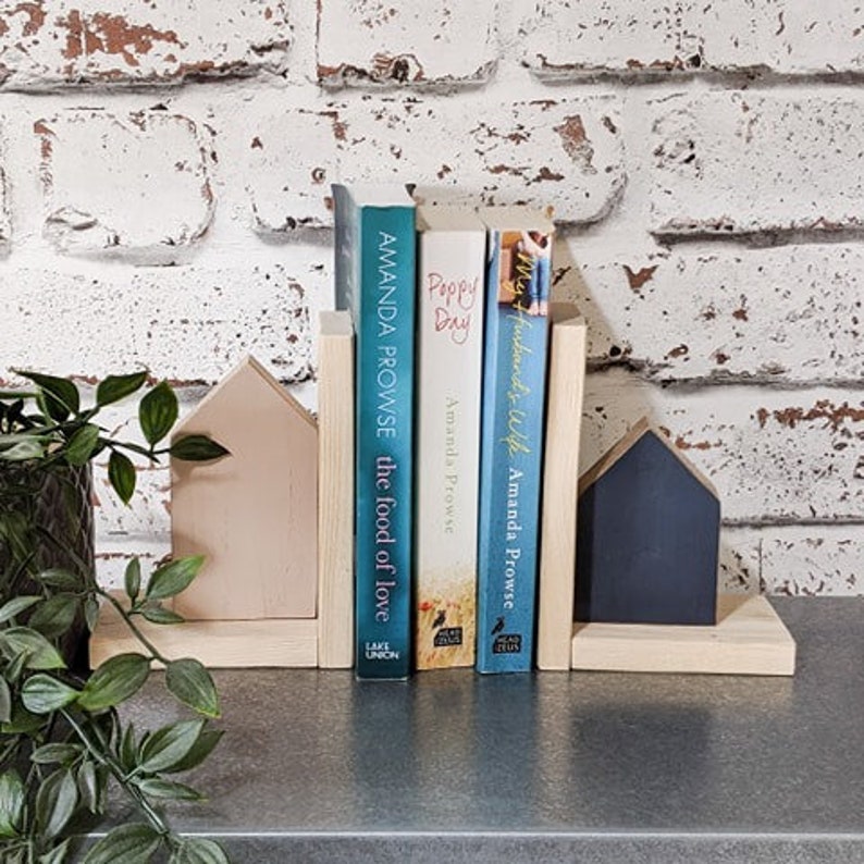 Wood Bookends Wooden Home Decor image 2