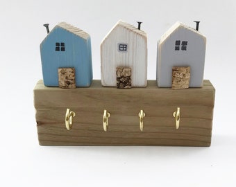 Miniature House Key Holder, Key Holder for Wall, Key Hooks, Key Rack, Wall Hooks, Key Hanger, Key Organiser, Wooden Wall Hook, Key Storage