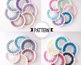 Rainbow Coaster Pattern, Crochet Coaster Pattern, Beginner Crochet Pattern