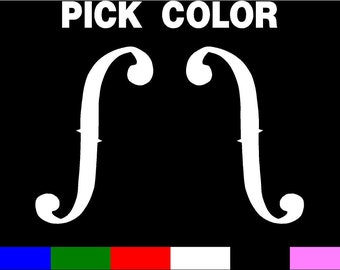 F Sound Holes Violin Viola Cello Banjo - Car Vinyl Window Decal Sticker Symbol Vinyl Decals SIZE & COLOR