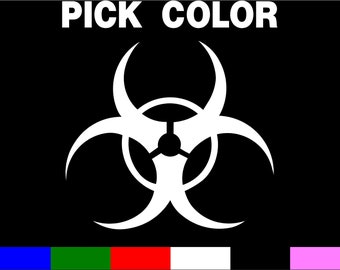 Biohazard Toxic Car Vinyl Window Decal Sticker bio hazard Symbol Vinyl Decals SIZE & COLOR