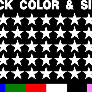 Stars - sets of star decals in vinyl stickers in various SIZES & COLORS
