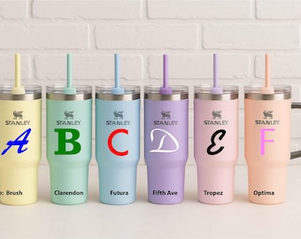 Single Letter Monogram Decal – Personalized One-Letter Vinyl Sticker for Tumblers, Bottles, Cups, Mugs, and Phones
