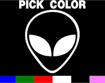 Alien Head vinyl sticker decal Car sticker PICK SIZE & COLOR
