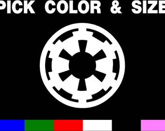Star Wars IMPERIAL logo vinyl decal pick size & color wall car or truck
