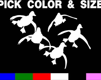 5 Flying Ducks Decal Car Truck Window Vinyl Landing Quack Hunting Mallard SIZE & COLOR