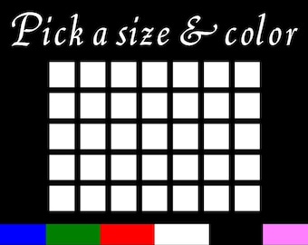 SQUARES (qty 35) Solid Vinyl Wall Decor  -  (35) SQUARE shaped sticker - car truck glass windows wall or anything - Pick Color & Size