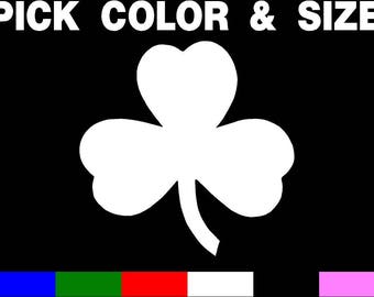 Ireland Lucky Irish Shamrock Vinyl Decal Sticker St. Patrick's Day Boston Clover SIZE & COLOR