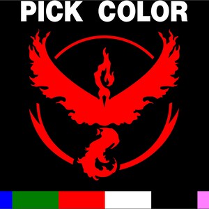 Team Valor - Candela - Moltres Red Fire sticker vinyl decal - car truck motorcycle or wall