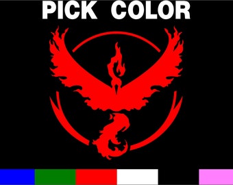 Team Valor - Candela - Moltres Red Fire sticker vinyl decal - car truck motorcycle or wall