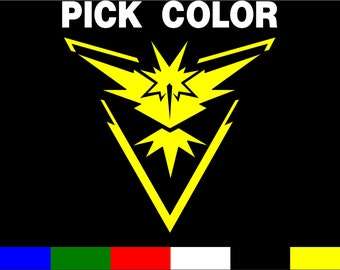 Team Instinct - Spark - Zapdos - Yellow - Electricity - sticker vinyl decal - car truck motorcycle or wall
