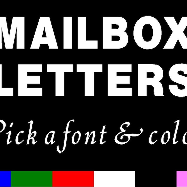 MAILBOX LETTERS Vinyl Sticker decal  Mail Box lettering - per letter