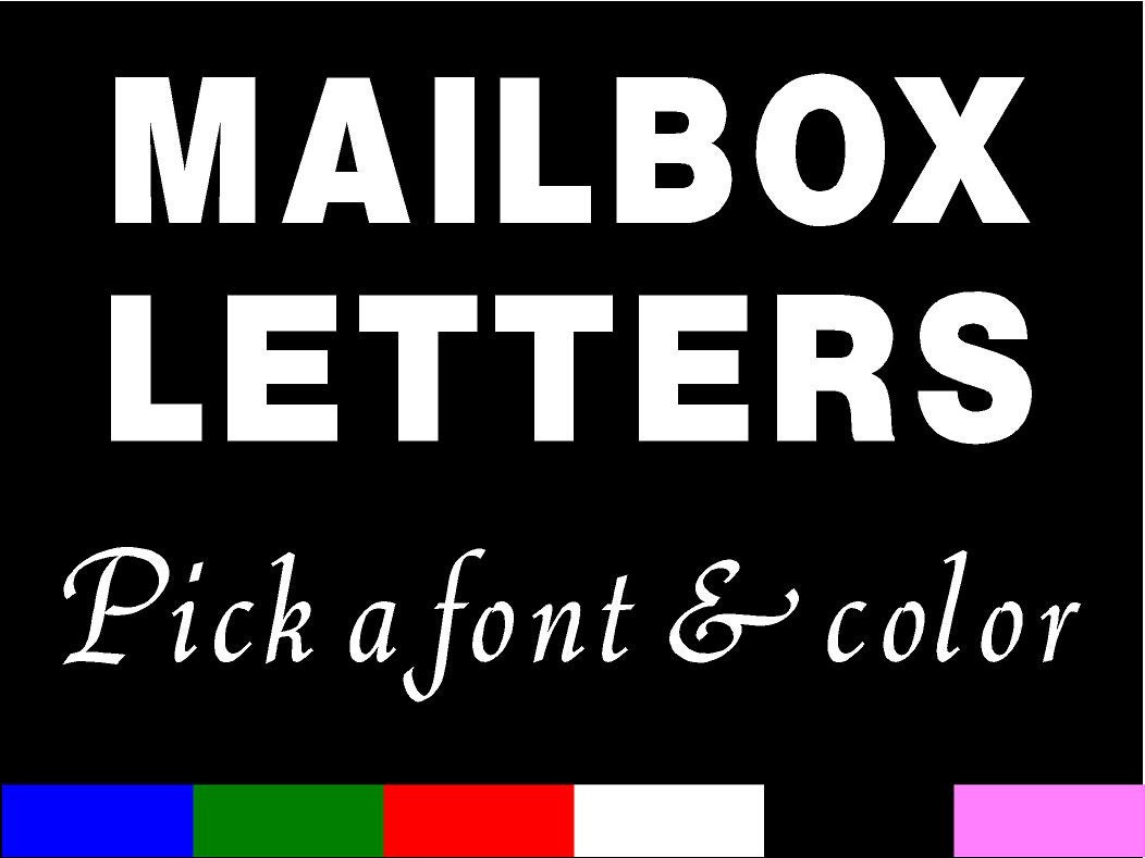 MAILBOX LETTERS Vinyl Sticker Decal Mail Box Lettering per Letter 