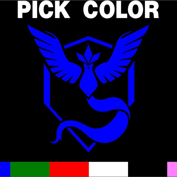 Team Mystic - Blanche - Articuno - Blue - Ice - sticker vinyl decal - car truck motorcycle or wall
