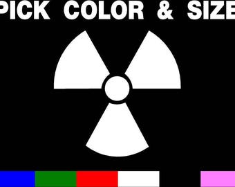 Radioactive  Nuclear Nuke Inverted Radiation Bio hazard Symbol PICK SIZE & COLOR