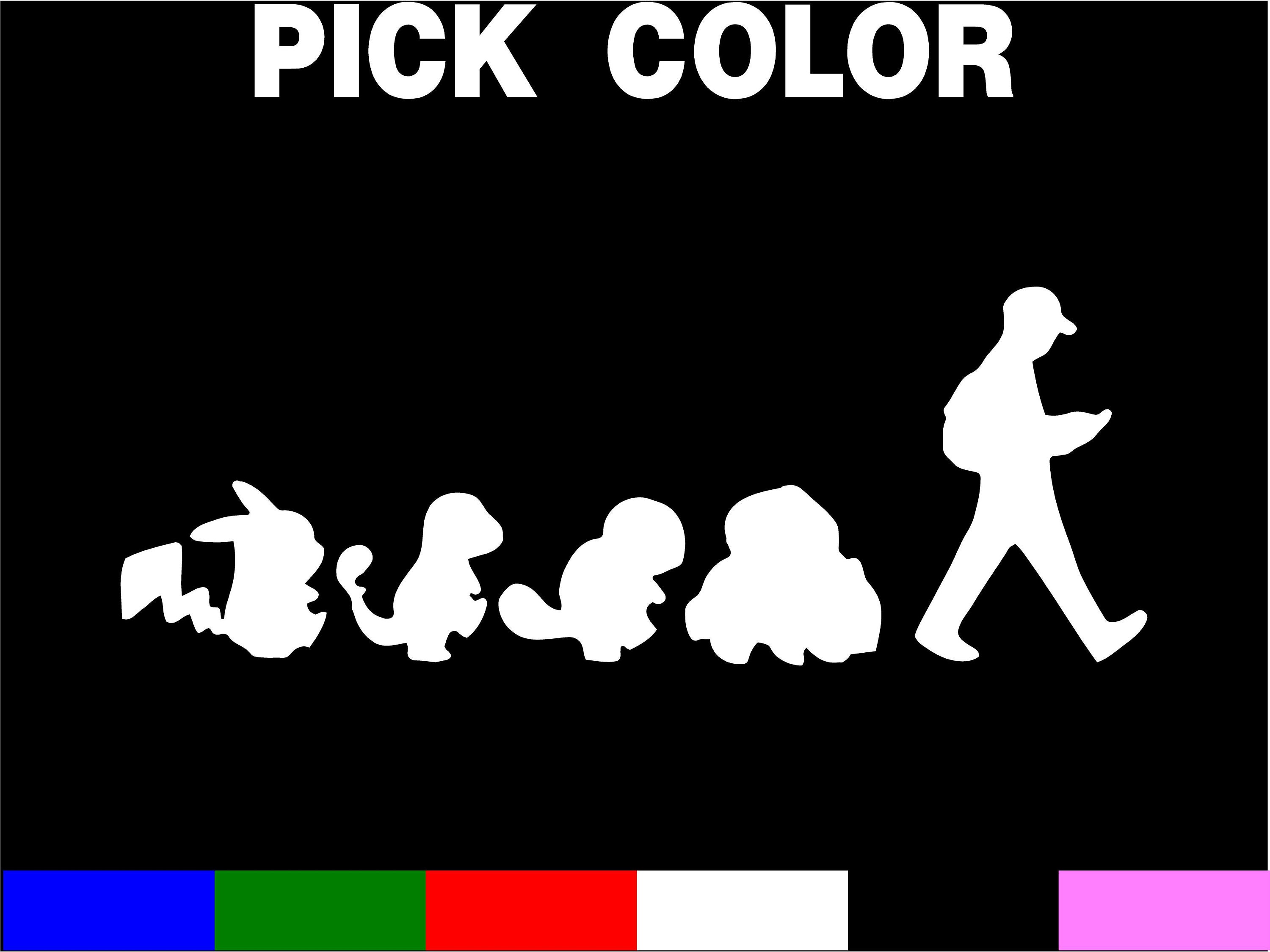 Pokemon Go Family Pikachu Charmander Squirtle Bulbasaur sticker vinyl decal - car truck motorcycle or wall
