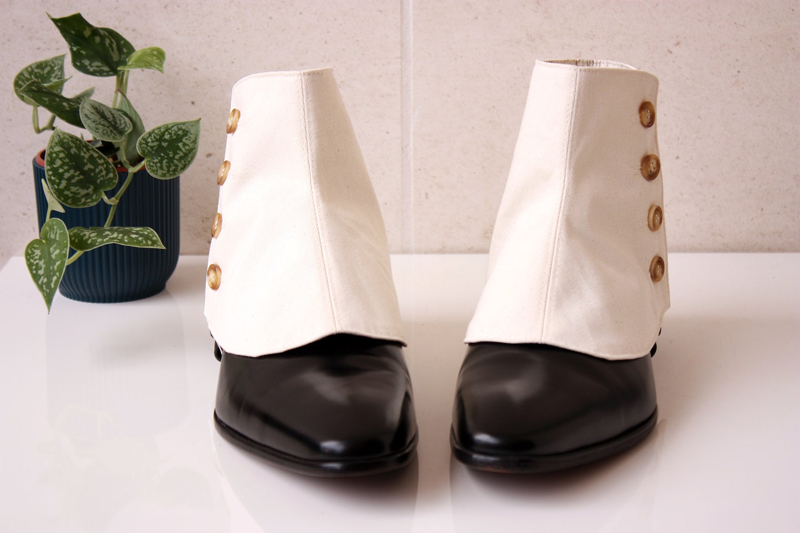 Men’s Spats Cream Cotton Twill – Handmade in Paris, Vintage Dandy Style ...