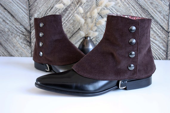 Luxury Men’s Spats Chocolate Corduroy Velvet for Elegant | Etsy