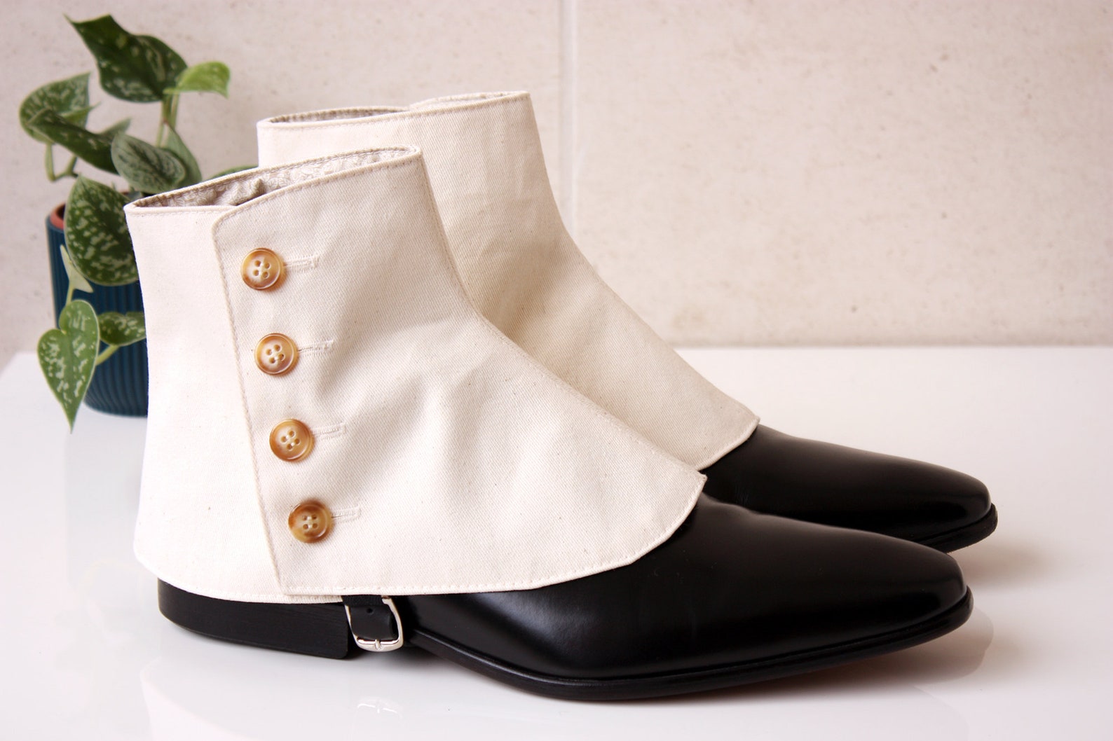 Men’s Spats Cream Cotton Twill – Handmade in Paris, Vintage Dandy Style ...
