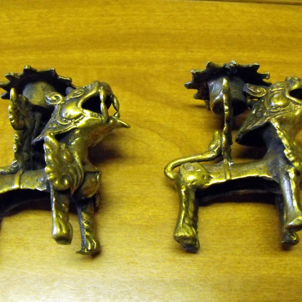 Brass Foo Dog Candle holders