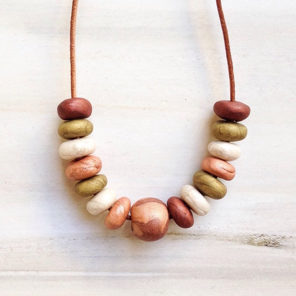 Redonda Perla joyas / / regalo dia de las madres / / Multi color perlas / / cuentas joyería / otoño joyería del grano / cobre granos / / granos del Color del otoño