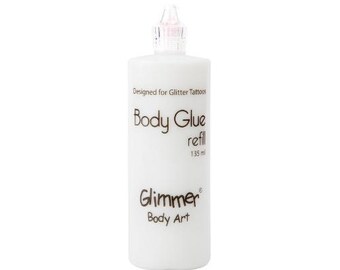 Glitter Tattoo Adhesive Skin Glue – XL Refill Pack, 135 ml – Safe, Long-Lasting Formula for Glitter Tattoos & Body Art