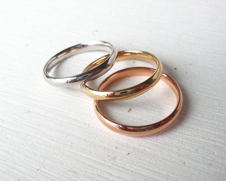simple wedding band plain gold ring for women Simple 14k gold ring plain wedding ring everyday wedding band gift for her