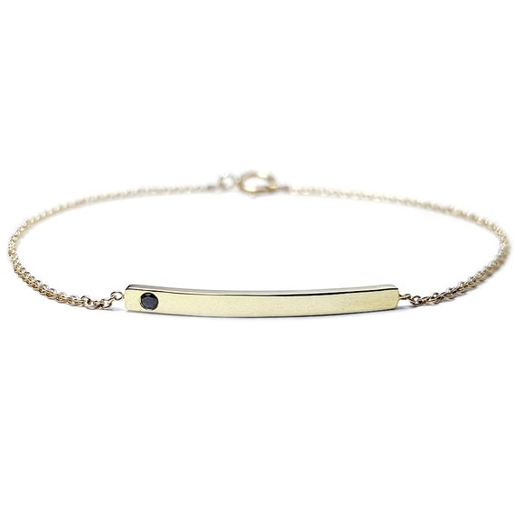 thin gold bracelet with diamond