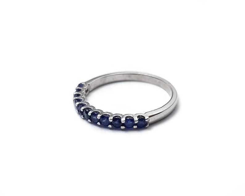 Gold Stackable Sapphire Ring Minimalist Eternity Ring Unique Etsy