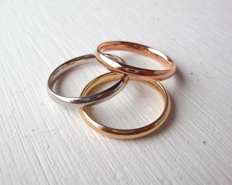 simple wedding band plain gold ring for women Simple 14k gold ring plain wedding ring everyday wedding band gift for her