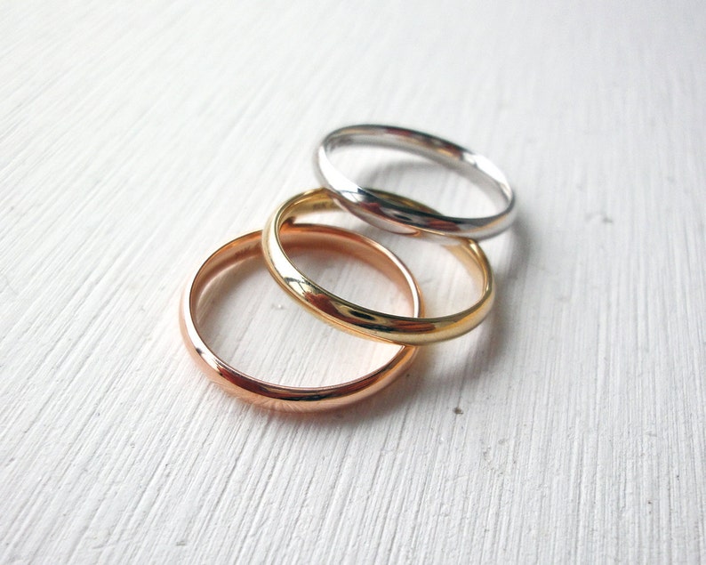 simple wedding band plain gold ring for women Simple 14k gold ring plain wedding ring everyday wedding band gift for her
