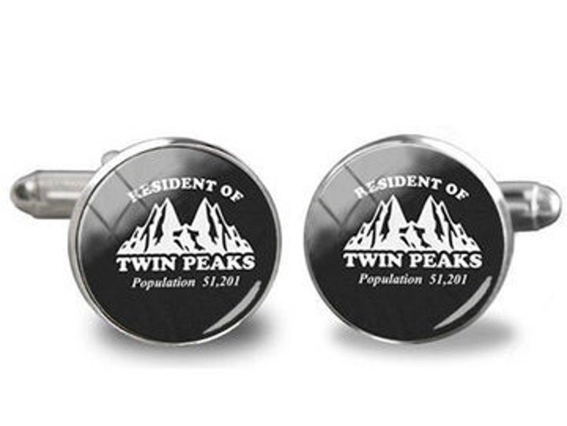 David Lynch Agent Cooper Twin Peaks Washington Cufflinks Stainless Steel