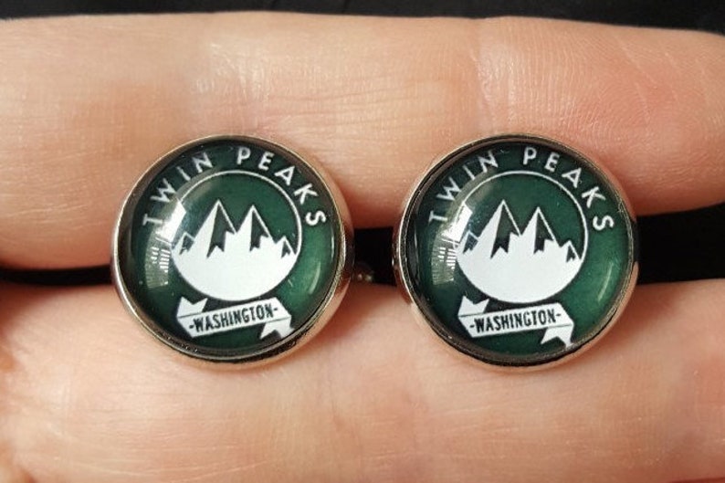 David Lynch Agent Cooper Twin Peaks Washington Cufflinks Stainless Steel