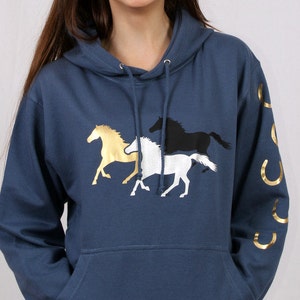 Horse Hoodie - Galloping Horses Sweatshirt